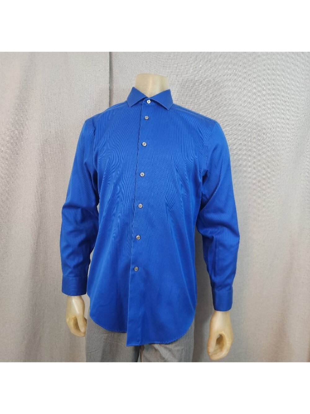 Calvin Klein Blue Long Sleeve Spread Collar Button Down Dress Shirt 16 / 32-33